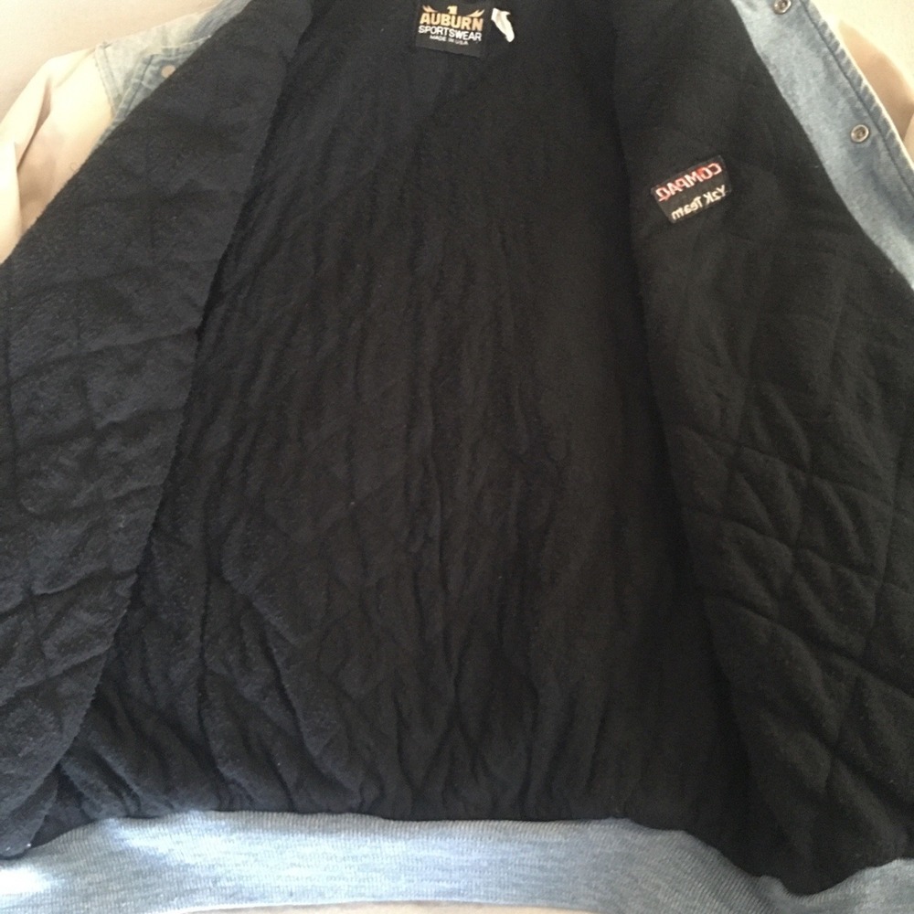 Vintage Comcast Y2K Crisis Team Auburn Sportswear Jacket Varsity Denim Sz Large - Picture 15 of 16